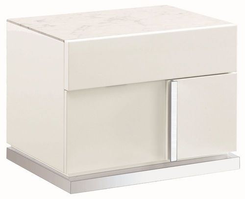 Alf Italia Canova White Gloss Bedside Cabinet - LHF