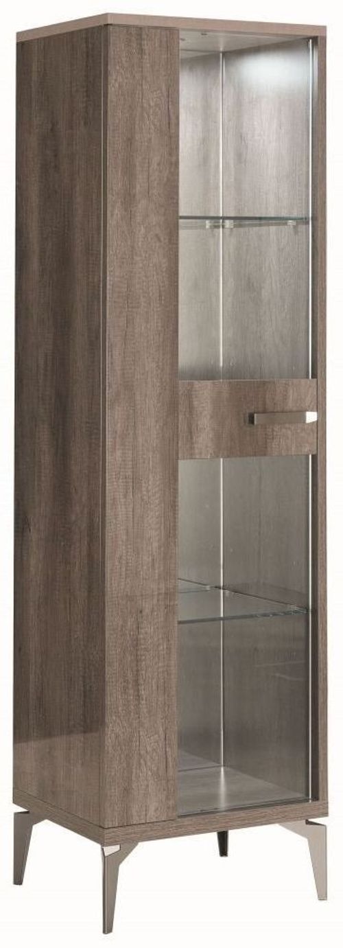 Alf Italia Matera Wood Grain Gloss 1 Door Vitrine - LHF