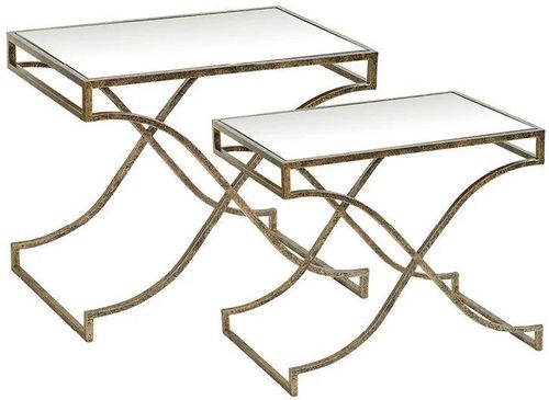 Mindy Brownes Madison Champagne Gold Side Tables (Set of 2)