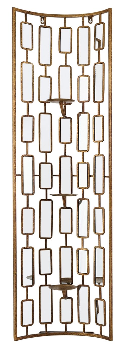 Mindy Brownes Anna 3 Light Candleholder Rectangular Mirror - 36cm x 122cm (Set of 2)