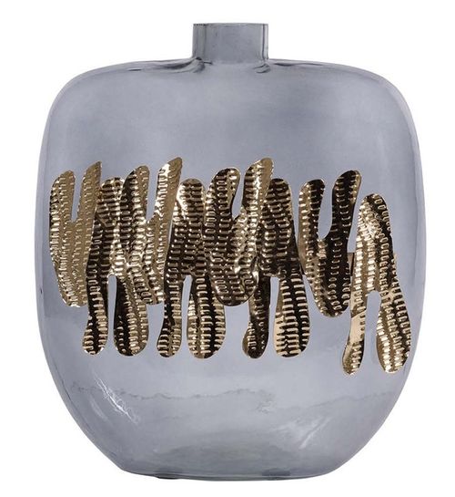 Mindy Brownes Taylor Smoked Glass Grey and Gold Large Bottle