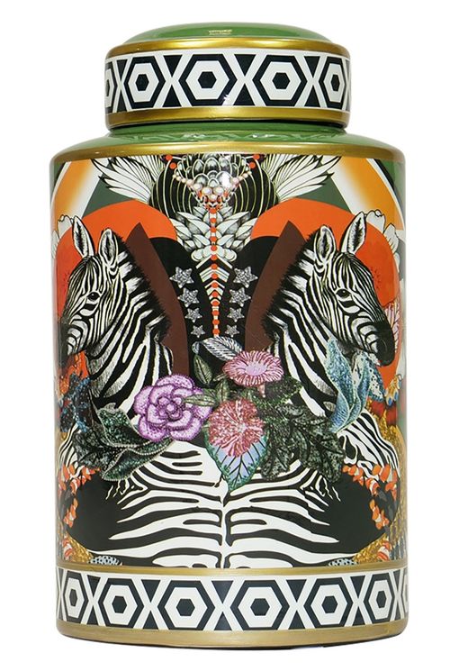 Mindy Brownes Wonder Bazaar Zebra Prints Jar (Set of 2)