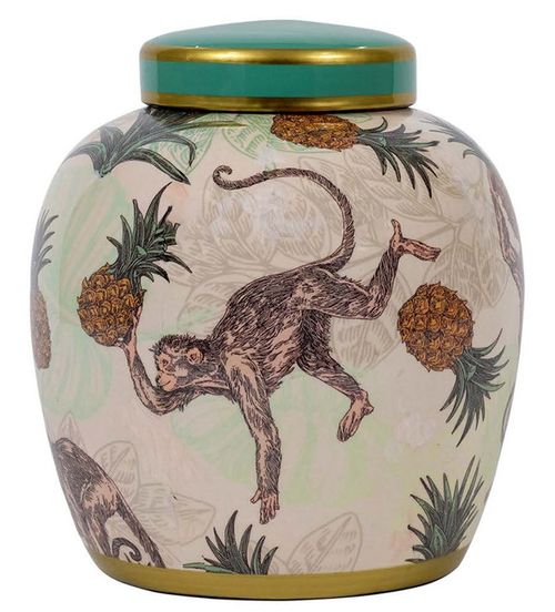 Mindy Brownes Umna Monkey and Pineapple Pattern Small Vase