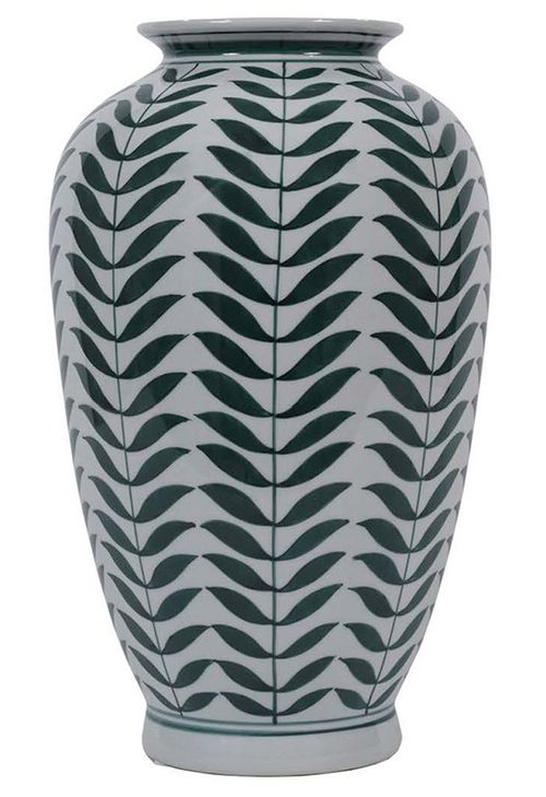 Mindy Brownes Leaf Off White and Green Vase