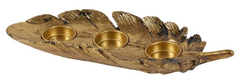 Mindy Brownes Feather Gold T-Light Holder (Set of 4)