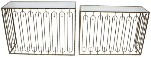 Mindy Brownes Estela Antique Gold Console Table (Set of 2)