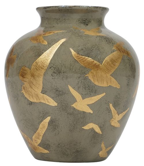 Mindy Brownes Ashford Charcoal Grey and Gold 10Inch Jar (Set of 2)