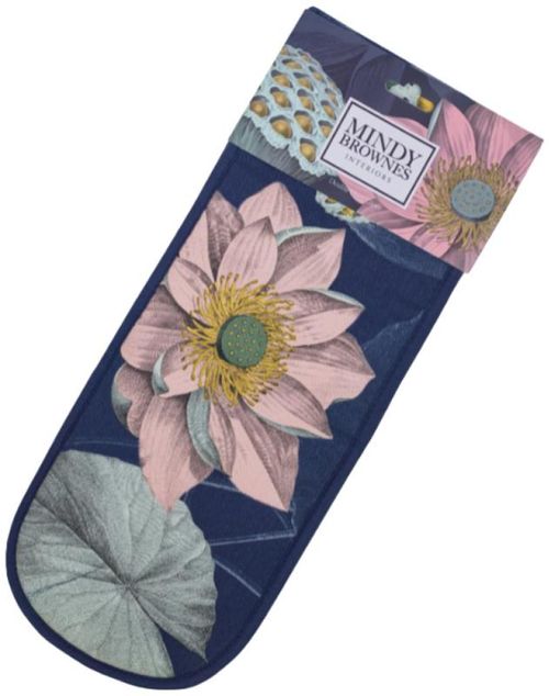 Mindy Brownes Blue and Pink Cotton Bloom Double Oven Glove (Set of 6)