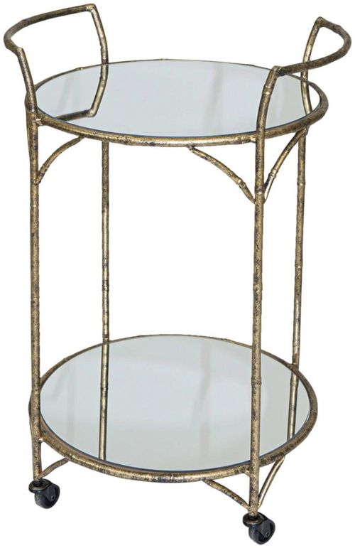 Mindy Brownes Danrich Grey and Gold Drinks Trolley