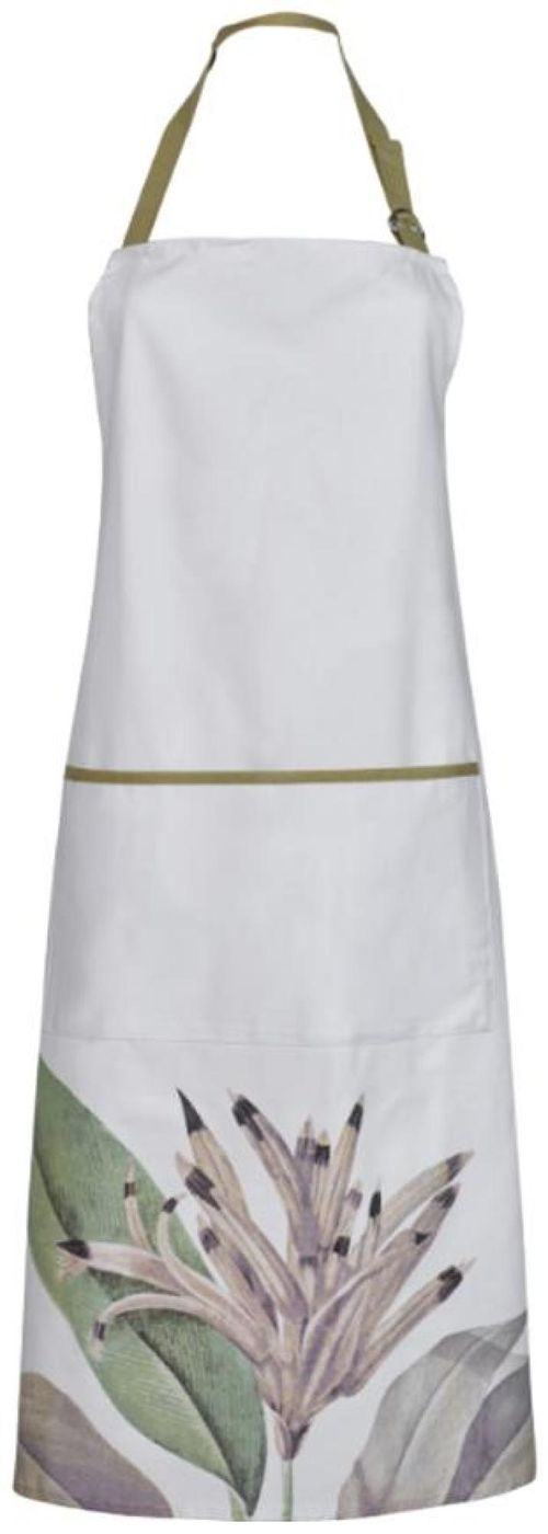 Mindy Brownes White and Green Cotton Birds of Paradise Apron (Set of 6)