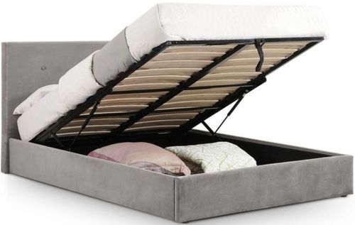Shoreditch Grey Fabric Ottoman Storage Bed - Sizes Available