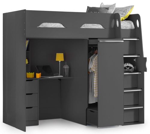 Pegasus Dark Grey High Sleeper Kids Bed