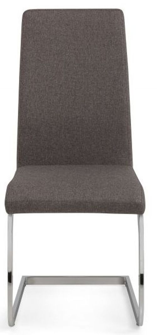 2 x Roma Grey Fabric Cantilever Dining Chair