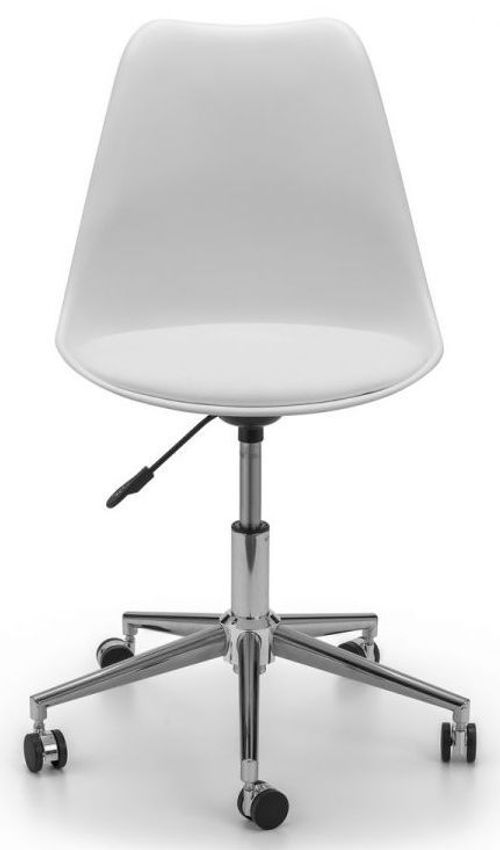 Erika White Faux Leather Office Chair