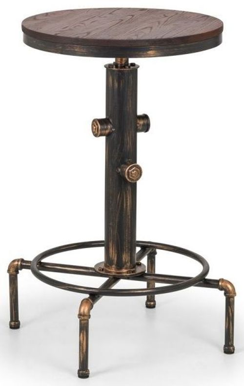 Rockport Rustic Elm Industrial Round Bar Table