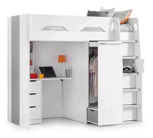 Pegasus White High Sleeper Kids Bed