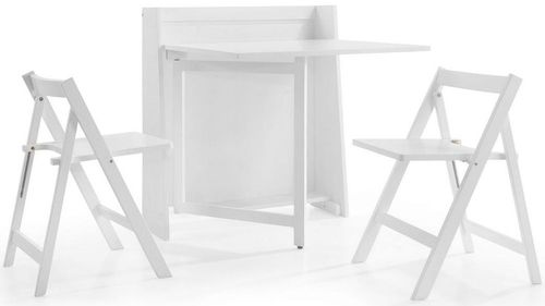 Helsinki Compact White Dining Set and 2 Folding Chairs