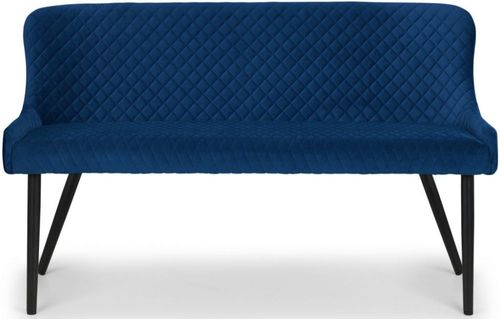 Luxe Blue Fabric High Back Bench