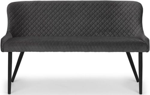 Luxe Grey Fabric High Back Bench