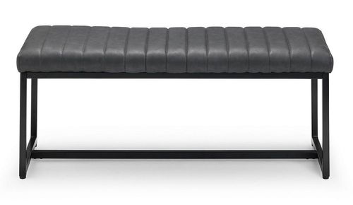 Soho Black Faux Leather Dining Bench
