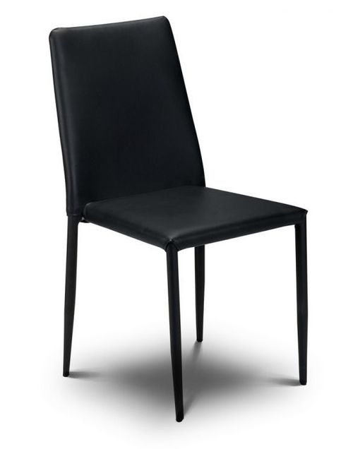 4 x Jazz Black Faux Leather Dining Chair