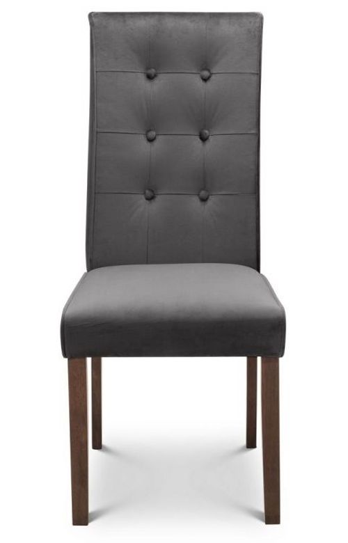 2 x Madrid Grey Fabric Dining Chair