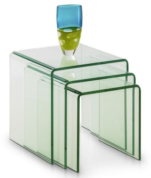 Amalfi Bent Glass Nest of 3 Tables