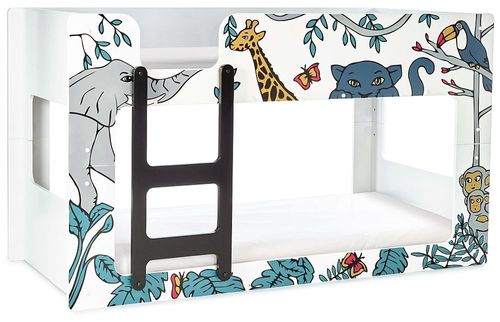 Safari White Novelty Kids Bunk Bed
