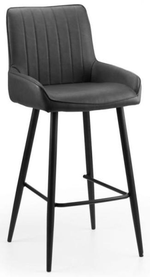 2 x Soho Black Barstool with Back