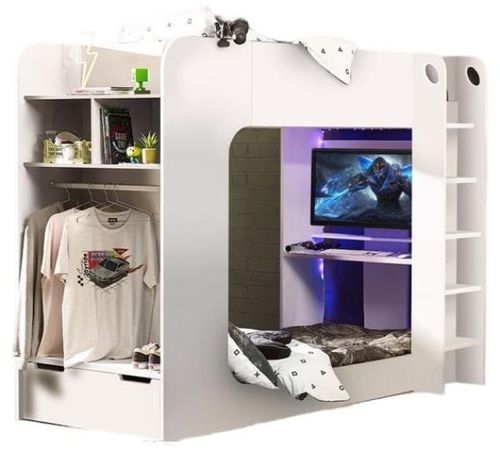 Impact White Gaming Bunk Bed