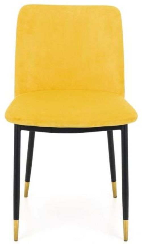 2 x Delaunay Yellow Fabric Dining Chair