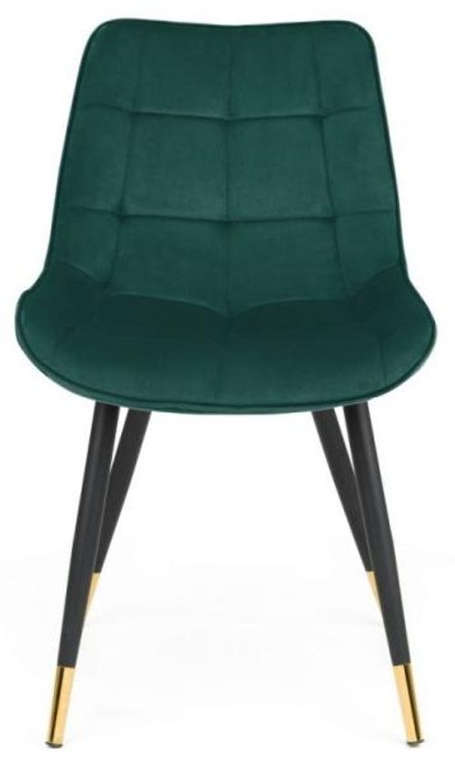 2 x Hadid Green Fabric Dining Chair