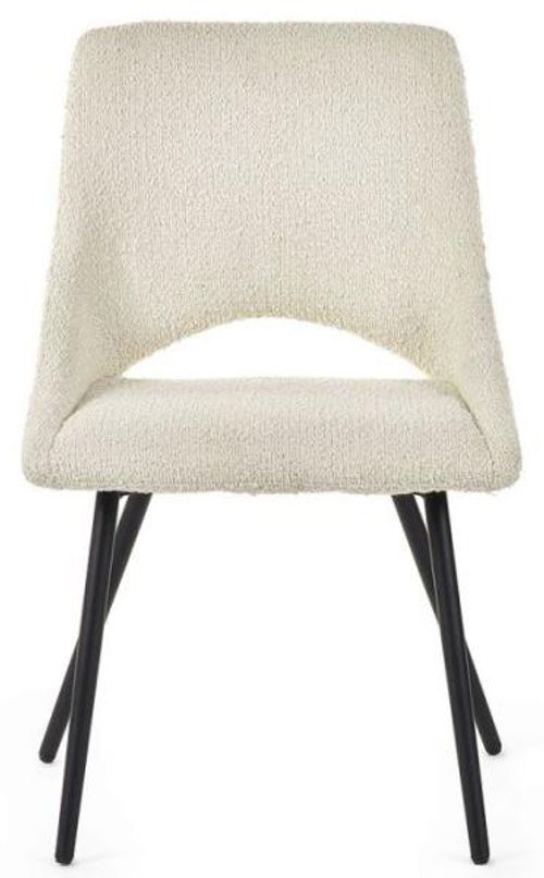 2 x Iris Ivory Boucle Fabric Dining Chair