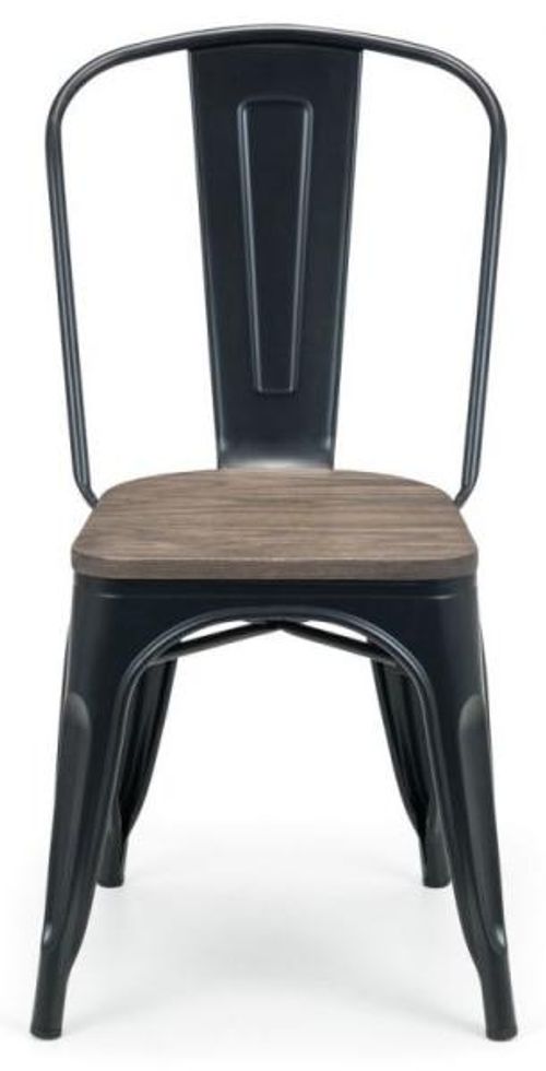 2 x Grafton Elm Wood Industrial Dining Chair