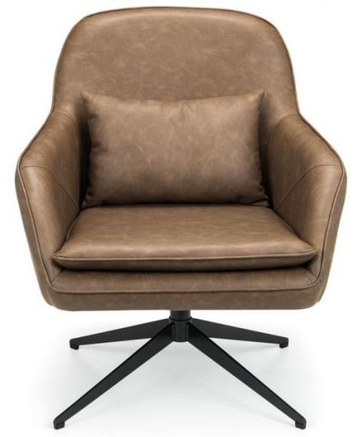 Bowery Brown Faux Leather Swivel Chair