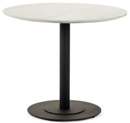 Luca White Marble Effect 2 Seater Round Dining Table