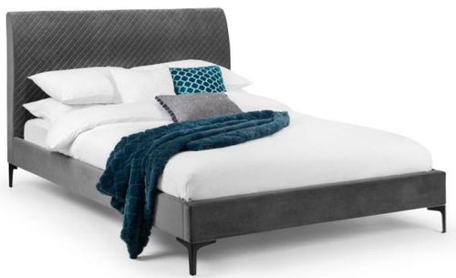 Sanderson Grey Fabric Bed - Sizes Available