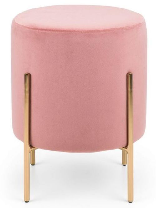 Harrogate Pink Round Fabric Upholstered Stool