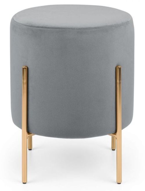 Harrogate Grey Round Fabric Upholstered Stool