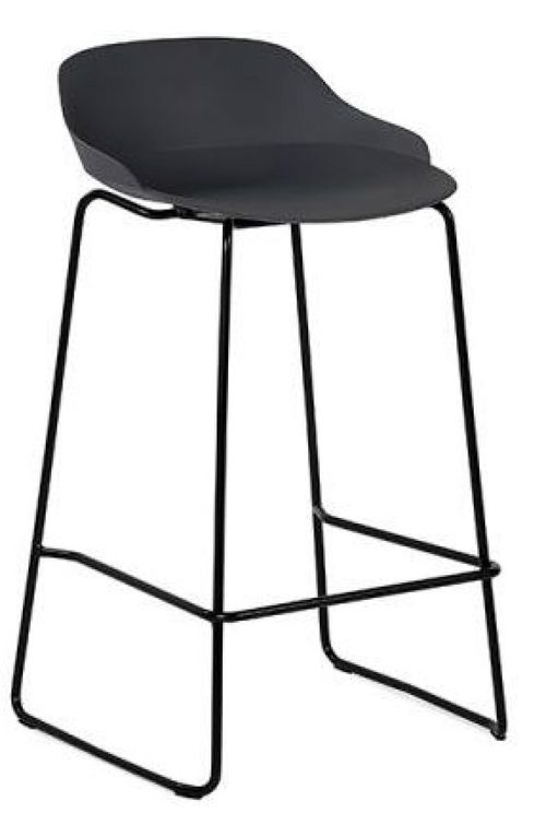 2 x Rocco Dark Grey Plastic Barstool