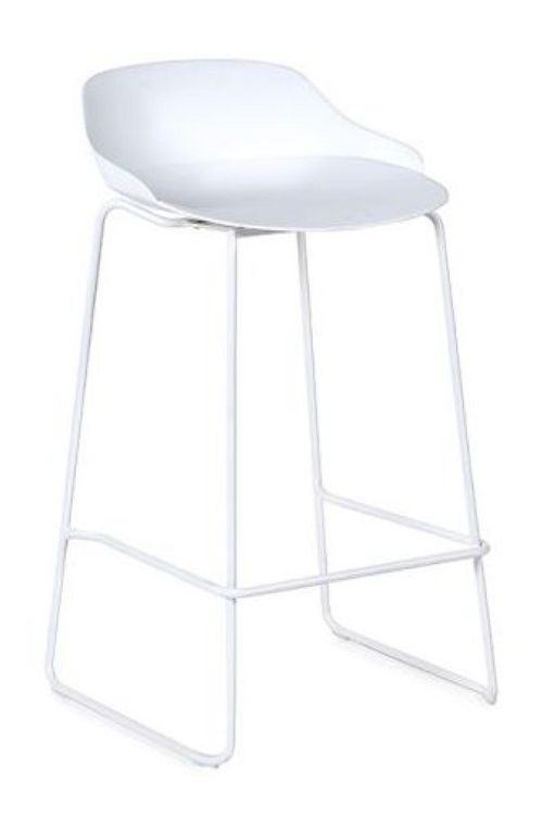 2 x Rocco White Plastic Barstool