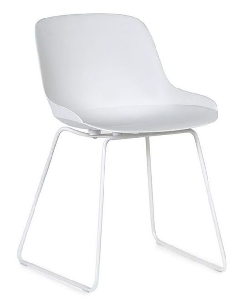 2 x Rocco White Plastic Dining Chairs
