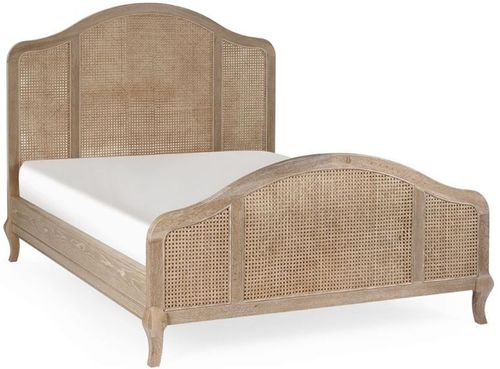 Fleur Rattan Oak Bed - Sizes Available