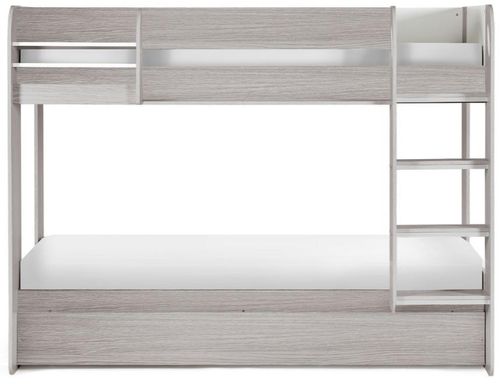 Mars Grey Oak with White Fabric Bunk Bed