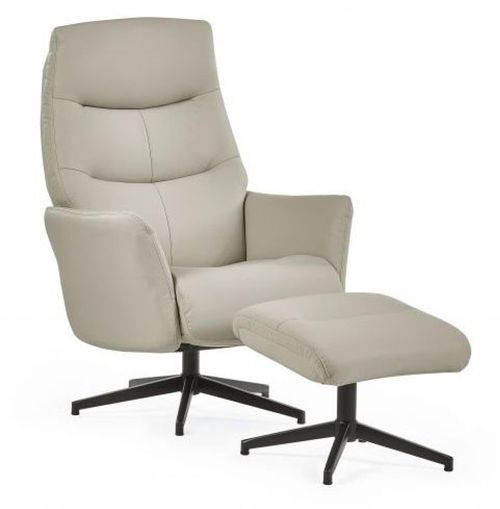 Priya Grey Fabric Armchair with Footstool