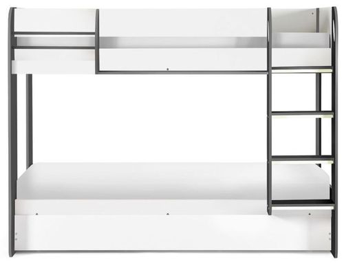 Mars Charcoal Oak with White Fabric Bunk Bed