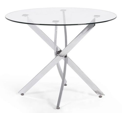 Anderson Glass 2 Seater Round Dining Table with Chrome Legs