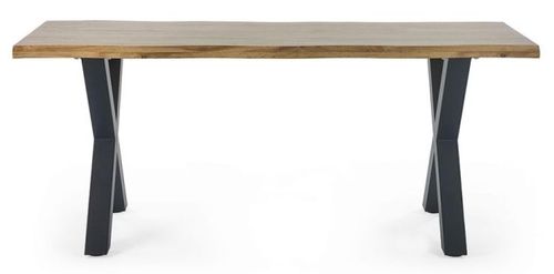 Harvey Oak Effect Top 6 Seater Dining Table - 180cm