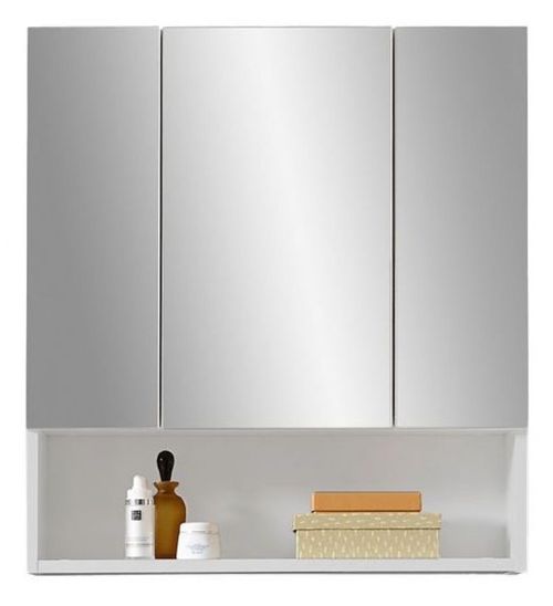Mandy White Gloss 3 Door Mirrored Cabinet
