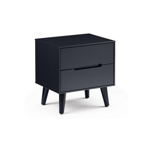 Alicia Black 2 Drawer Bedside Cabinet